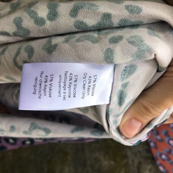 Rachel Antonoff Dress Willow Purple Orange Color Block Leopard Wrap xs NEW - Picture 7 of 9